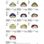 Package 10 Masks Princesses Embroidery Designs